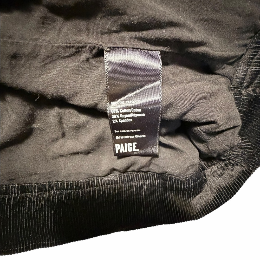 Paige Women's Shanna Black Corduroy Velvet Moto Jacket Size XS - Picture 13 of 14